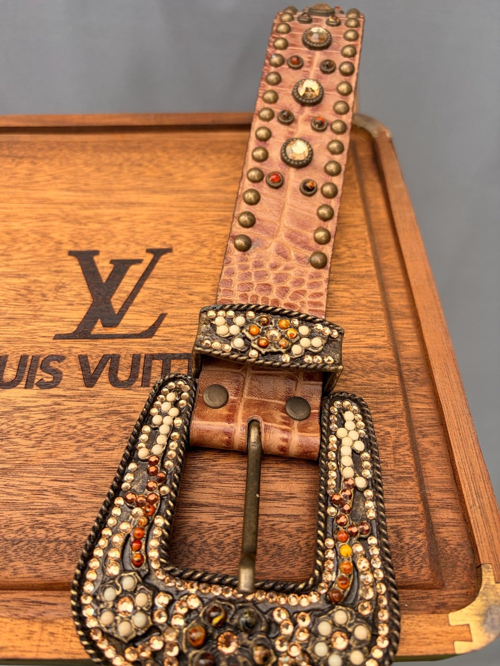 Leatherock -Embellished Studded Leather Belt